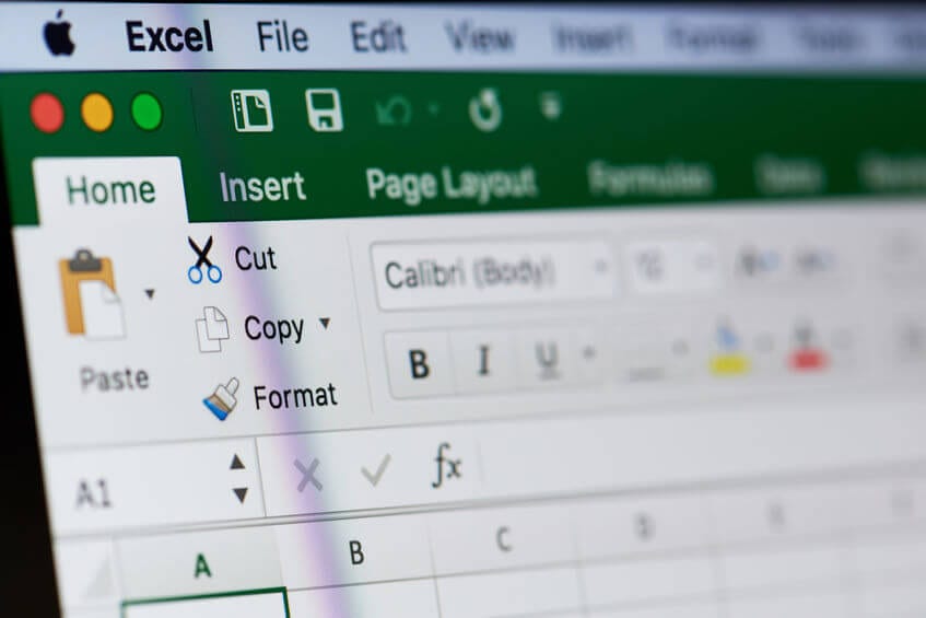 Example of Excel's interface.