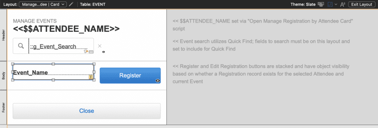 Event Management Template Codence