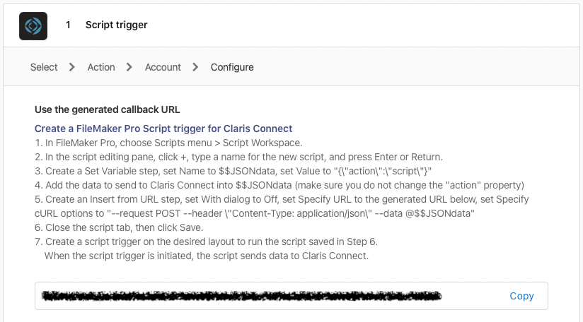 FileMaker Pro Script tigger for Claris Connect